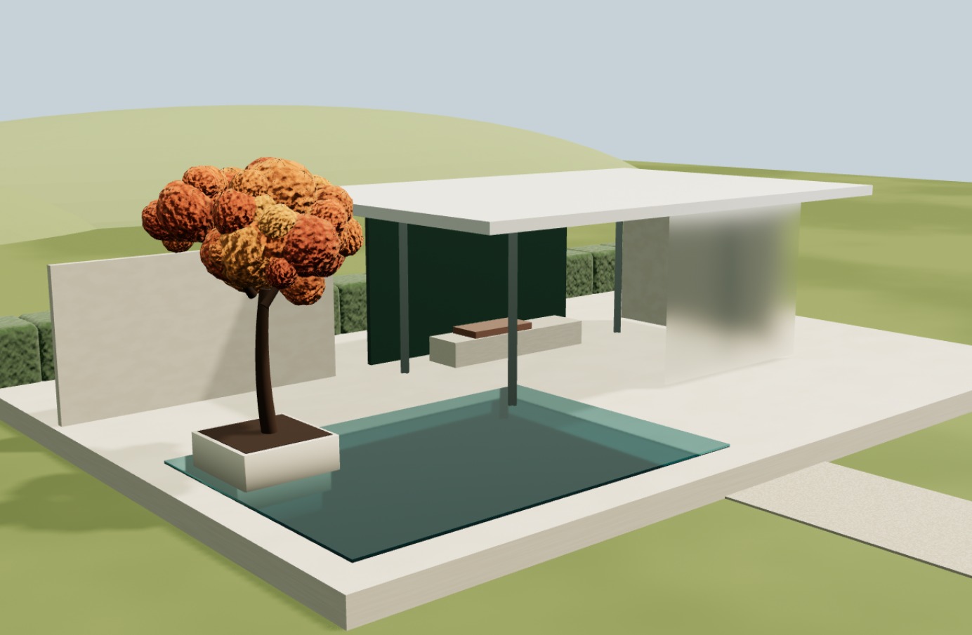 Pavilion maquette · Wide camera